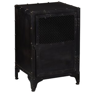 Pulaski Accentrics Home Black Metal Riveted Mesh Accent Table in Black