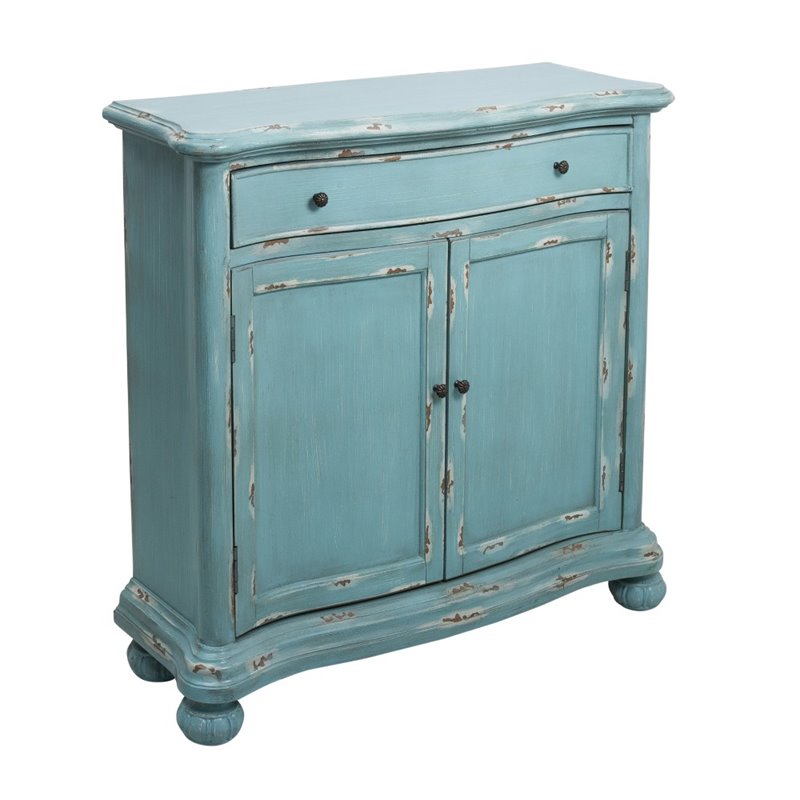 Pulaski French Country Door Accent Chest In Distressed Blue Ds