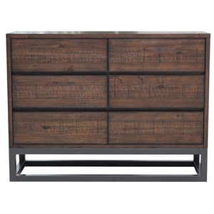 pulaski modern industrial 3 drawer dresser in brown
