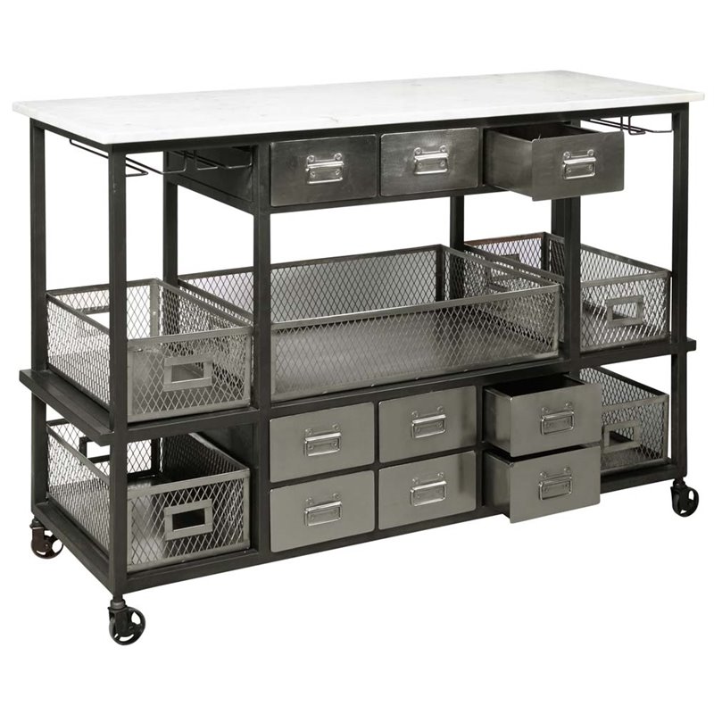 Ski Jasper Marble Top Kitchen Cart In Silver P020 Acc K1 Ski Jasper Marble Top Kitchen Cart In Silver