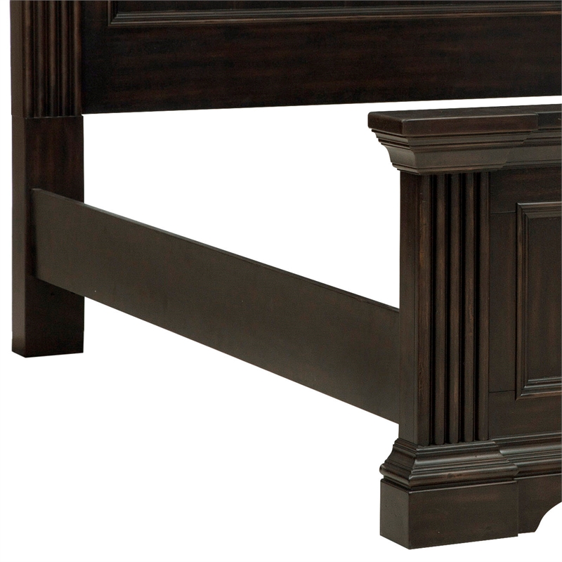 Caldwell Hard Wood Queen Panel Bed in Deep Brown by Pulaski Furniture