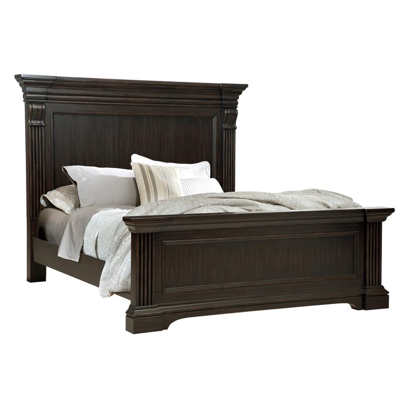 Caldwell Hard Wood Queen Panel Bed in Deep Brown by Pulaski Furniture