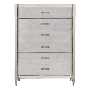 Zoey Solid Wood 5 Drawer Chest in Silver Finish by Pulaski Furniture