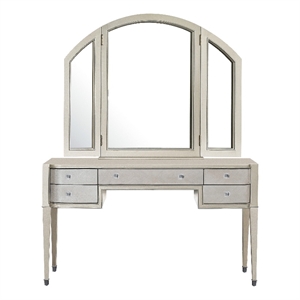 Zoey Solid Wood-Framed Tri-Fold Vanity Mirror in Silver by Pulaski Furniture