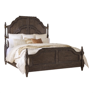 revival row wood queen panel bed in brown finish by pulaski furniture