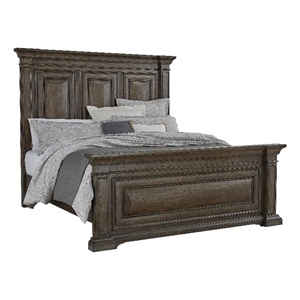 woodbury queen panel bed in cowboy boots brown finish by pulaski furniture