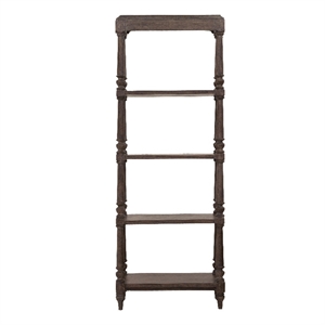 Revival Row Open Shelf Wood Etagere in Brown Finish by Pulaski Furniture