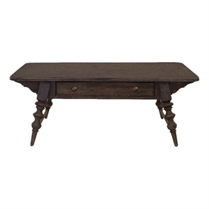 Revival Row Wood Cocktail Table with Drawer in Brown Finish by Pulaski Furniture
