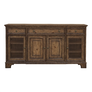 Revival Row 3-Drawer Wood Buffet with Doors in Brown Finish by Pulaski Furniture