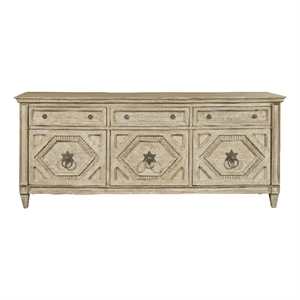 3-Door Wood Entertainment Console with Drawers in Natural by Pulaski Furniture