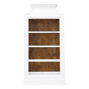 3 Shelf Bookcase with Natural Wood Back Panel in White by Pulaski Furniture