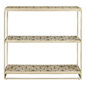 Metal Console Table in with Cream Colored Shelves by Pulaski Furniture