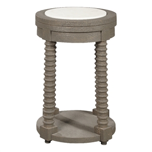 Spindle Leg Spot Table with White Marble Top by Pulaski Furniture