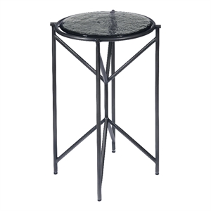 Metal Spot Table with Glass Top in Black by Pulaski Furniture