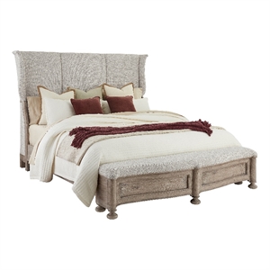 higgins street cal king fabric upholstered bed in brown by pulaski furniture