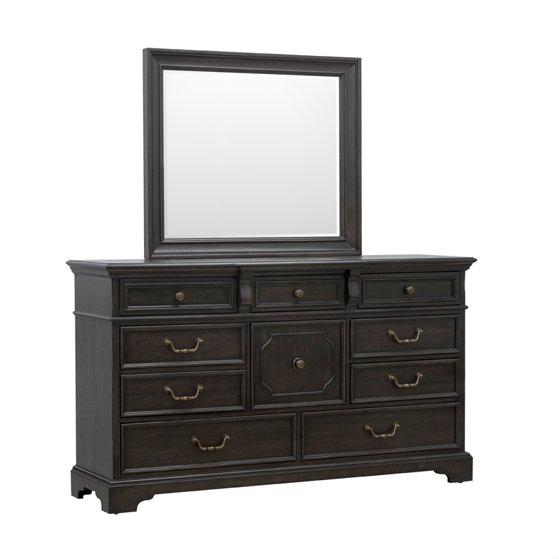 Hickory Creek Dresser Mirror in Brown Wood Finish by Pulaski Furniture