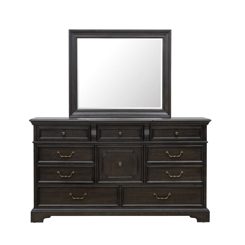 Hickory Creek Dresser Mirror in Brown Wood Finish by Pulaski Furniture