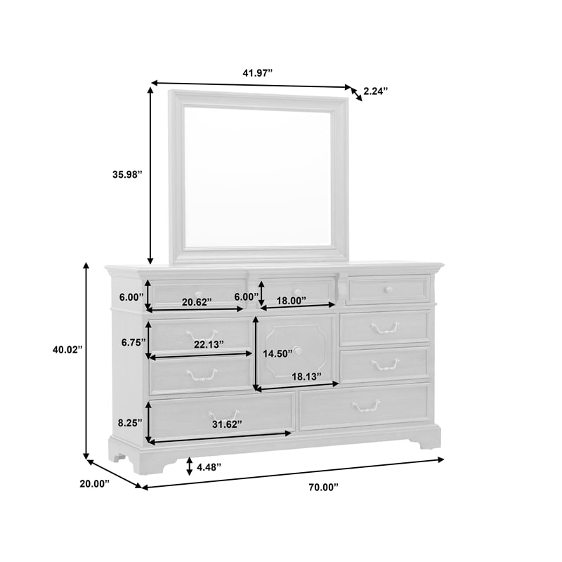 Hickory Creek Dresser Mirror in Brown Wood Finish by Pulaski Furniture