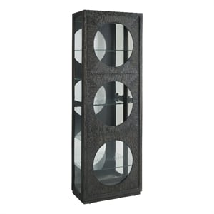 Contemporary Side Entry Curio Cabinet in Espresso Brown Wood by Pulaski