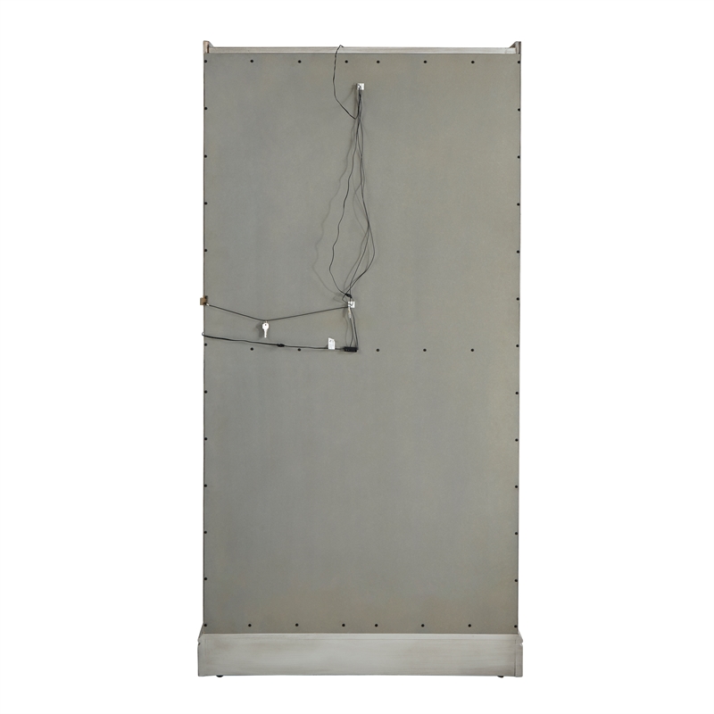 Traditional Sliding Door Curio in Gray Wood Finish by Pulaski Furniture