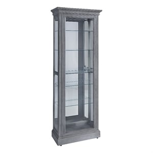 Side Entry Accent Curio in Gray Wood Finish by Pulaskig Furniture