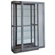 Modern Sliding Door Curio Cabinet in Medium Brown Wood by Pulaski Furniture