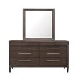 Asher Park Dresser Mirror in Piano Brown Wood by Pulaski Furniture