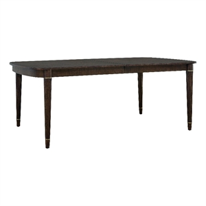 Asher Park Leg Dining Table in Piano Brown Wood by Pulaski Furniture