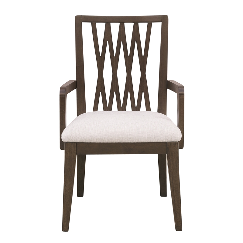 Asher Park Wood Back Arm Chair in Piano Brown Wood by Pulaski Furniture