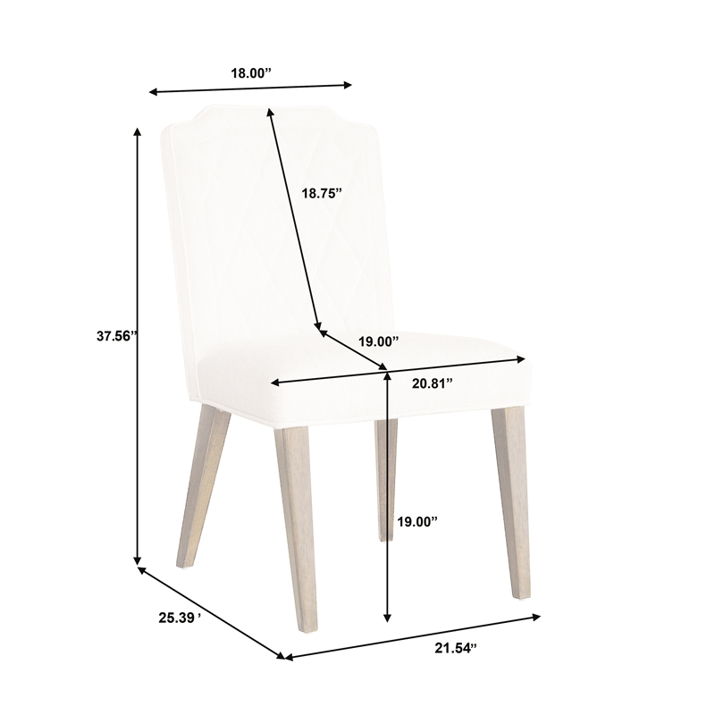 Asher Park Upholstered Side Chair in White Fabric by Pulaski Furniture