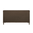 Asher Park Glass Top 2 Door Buffet with Storage Drawers in Brown Wood