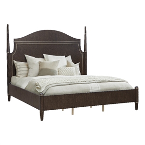 Asher Park King Poster Bed in Piano Brown Wood by Pulaski Furniture