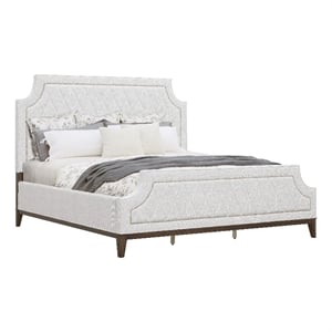 Asher Park California King Upholstered Bed in White Fabric by Pulaski Furniture