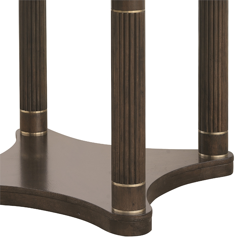 Asher Park Round Dining Table in Piano Brown Wood by Pulaski Furniture