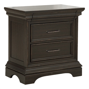 Pulaski Caldwell 2 Drawer Nightstand in Deep Brown