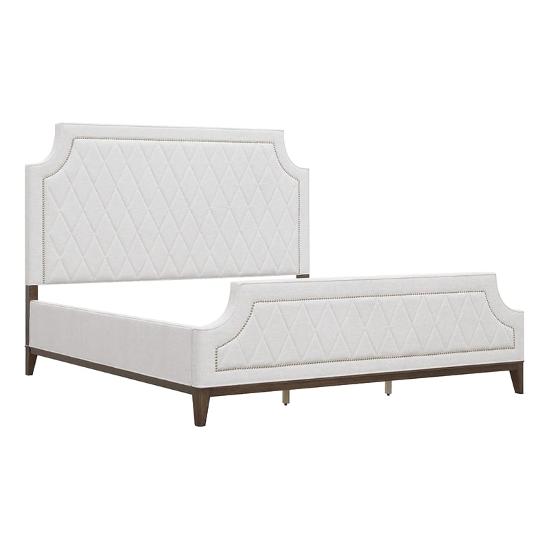 Pulaski Asher Park King Upholstered Bed in Piano Brown