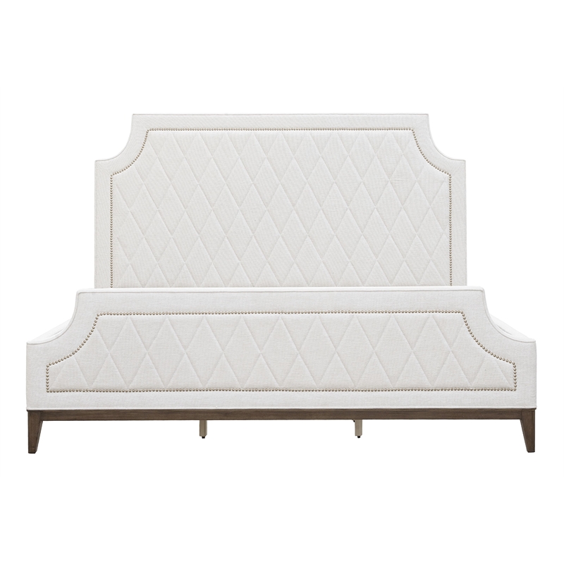 Pulaski Asher Park King Upholstered Bed in Piano Brown