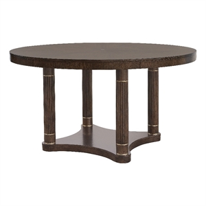 Pulaski Asher Park Round Dining Table in Piano Brown