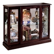 Pulaski Curios Lighted 1 Shelf Console Display Cabinet in Cherry Brown