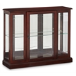 Pulaski Curios Lighted 1 Shelf Console Display Cabinet in Cherry Brown