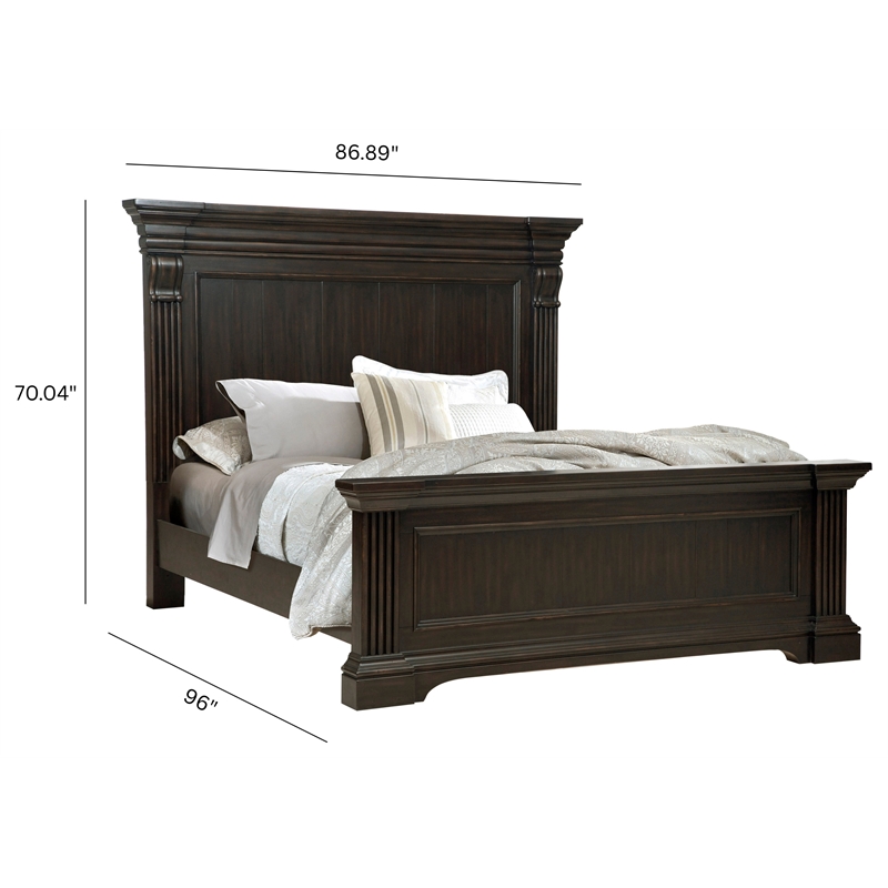 Pulaski Caldwell California King Panel Bed in Deep Brown