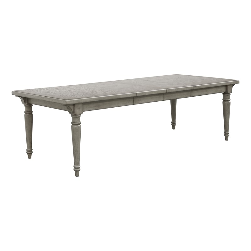 Pulaski Madison Ridge Farmhouse Leg Dining Table in Buff Grey