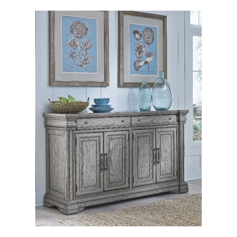 Pulaski Madison Ridge Farmhouse Server in Buff Grey