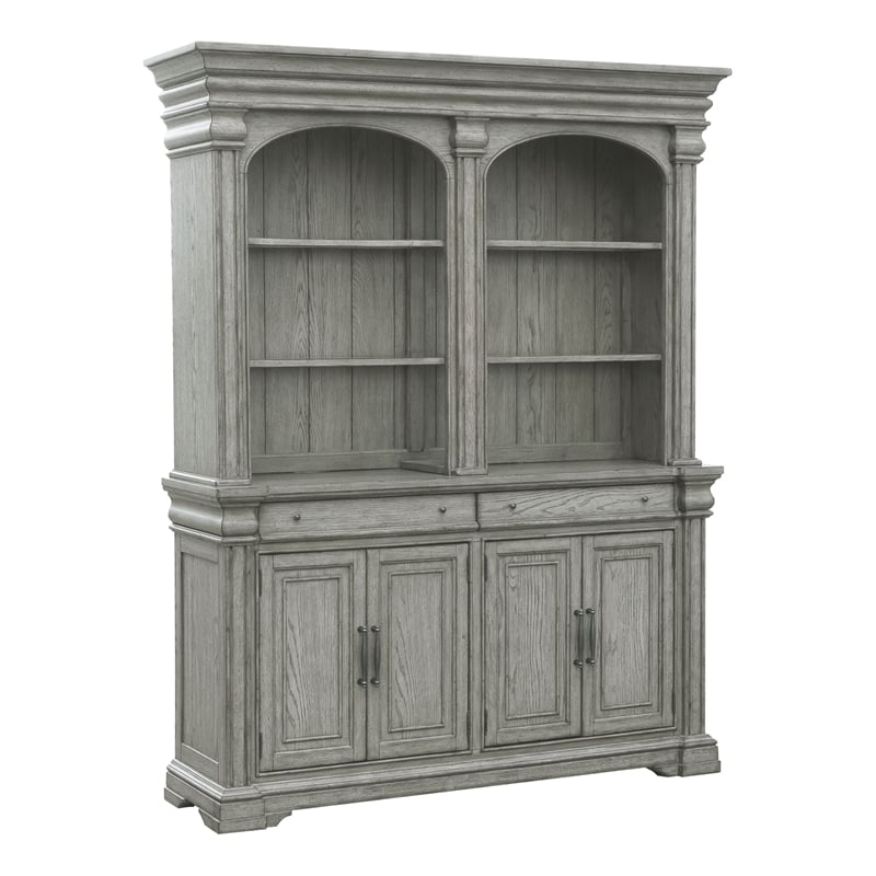 Pulaski Madison Ridge Server With Hutch in Buff Grey