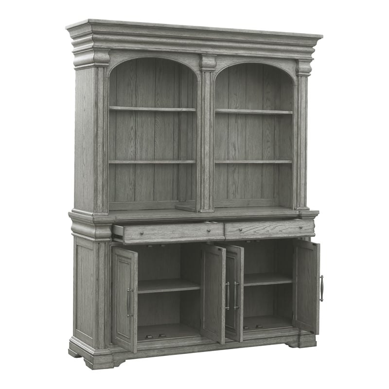 Pulaski Madison Ridge Server With Hutch in Buff Grey