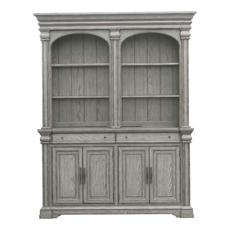 Pulaski Madison Ridge Server With Hutch in Buff Grey