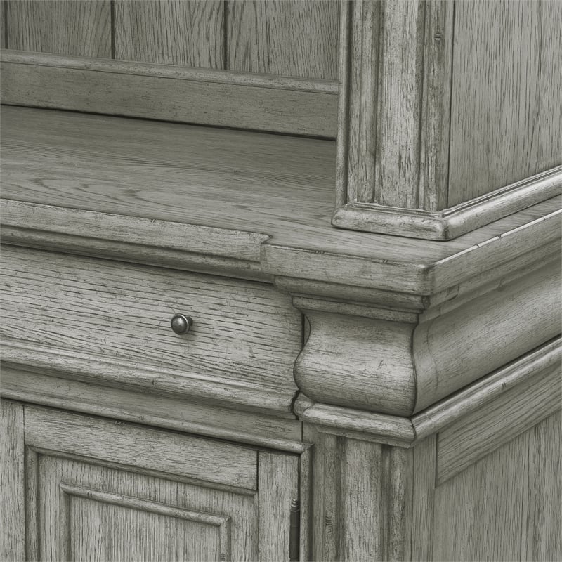 Pulaski Madison Ridge Server With Hutch in Buff Grey