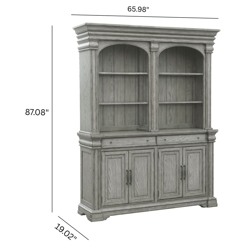 Pulaski Madison Ridge Server With Hutch in Buff Grey