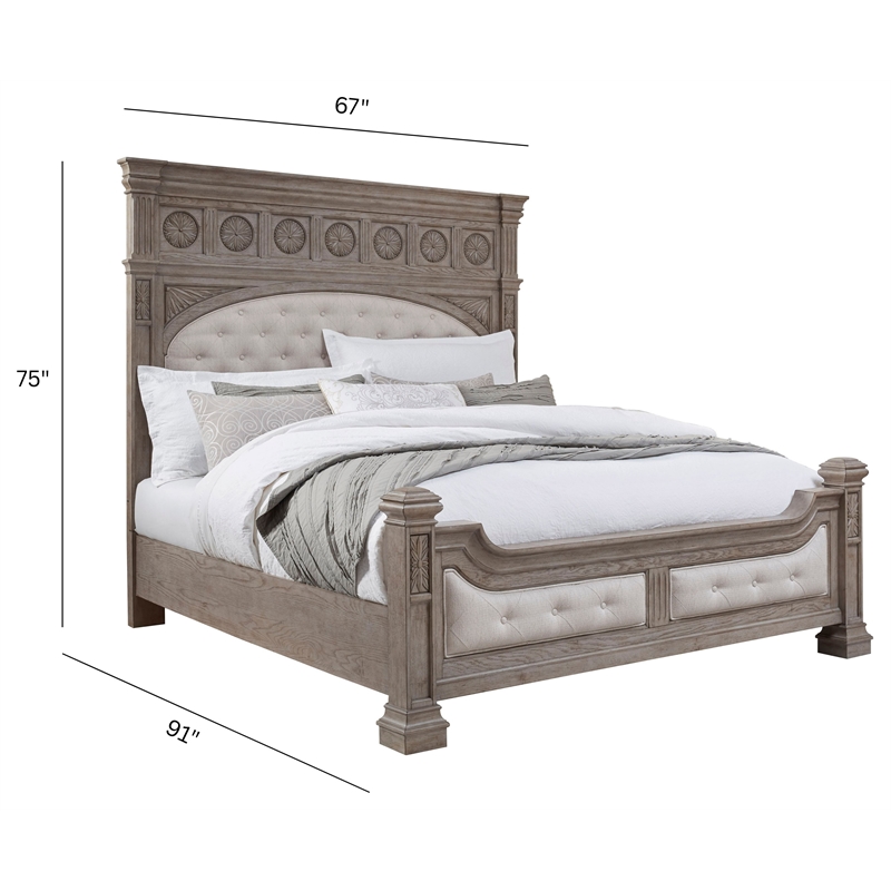 Pulaski Kingsbury Queen Panel Bed in French Gray