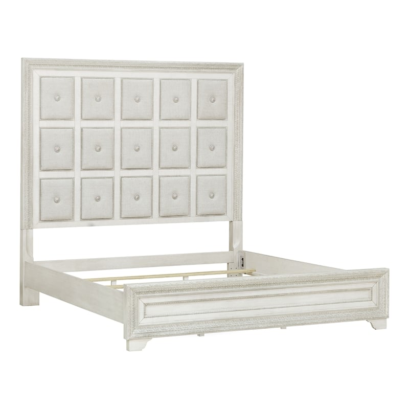 Pulaski Camila Queen Upholstered Bed in Creamy White